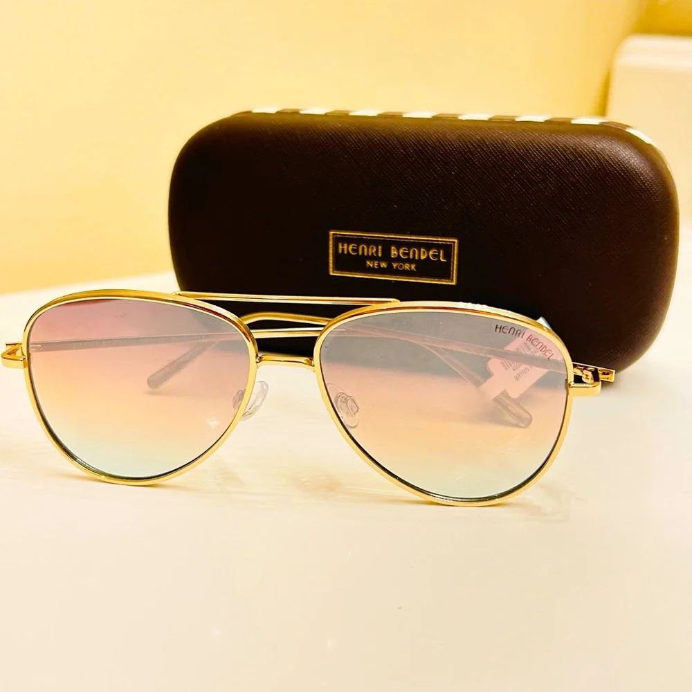 🔥EXTREMELY🔥 RARE Henri Bendel Brynn Gradient Aviator Sunglasses - Picture 12 of 14